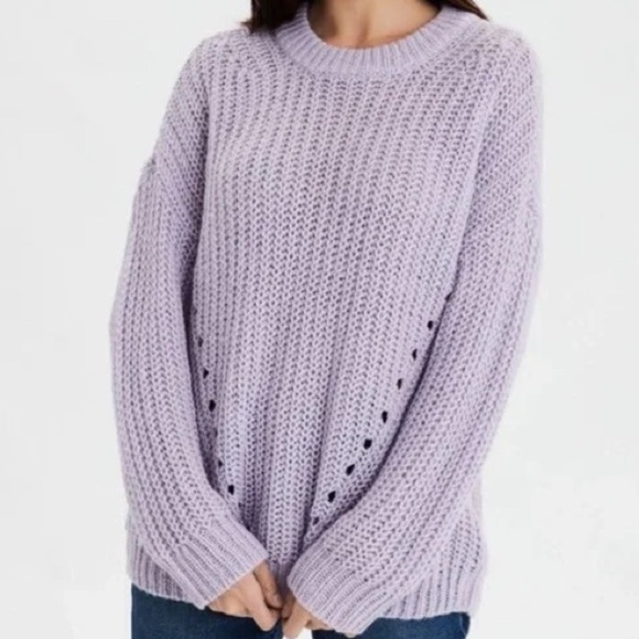 American Eagle Outfitters Sweaters - American Eagle Lavender Oversized Knit Sweater